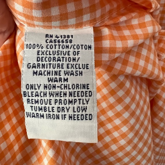 Polo Ralph Lauren Orange and White gingham check button down shirt - Picture 5 of 6